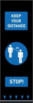 Social Distancing Bodenmatte &quot;Abstand Halten&quot; - 1 Stk  Blau, 65 x 200 cm, Personen