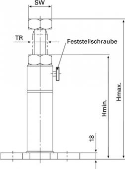 Schraubbock Nr.6435S Gr.1250 - 1 ST  schwer H.710-1250mm AMF