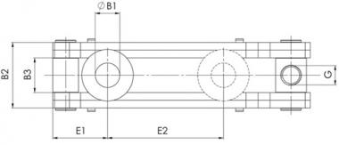 Spanneisen Nr.6311 f.T-Nut - 1 ST  36+42mm L.315mm AMF