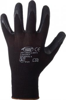 Handschuhe Finegrip Gr.9 schwarz - 12 PA  EN 388 PSA II Nyl.m.Schrumpf-Latex STRONGHAND