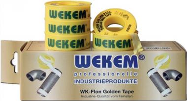 PTFE Dichtband Golden Tape - 12 M / 1 ST  L12m B12,7mm D0,1mm 100g/m Spule WEKEM