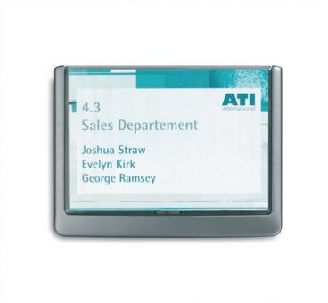 Tr-/Infoschild B149xH105,5mm - 1 ST  Sichtfenster Plexiglas Rcken ABS blau DURABLE