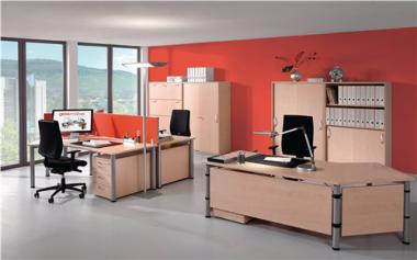Schreibtisch Kosmo H680-800xB800xT800mm - 1 ST  wei ger.Form Rundrohr-Gestell