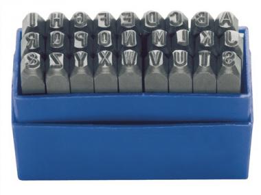 Schlagbuchstabensatz 329 - 1 ST  27-tlg.Grobuchstaben A-Z Schrift-H.5mm in Ku.-Box
