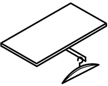 Einlegeboden B800xT420mm - 1 ST  schwarzgrau f.Rolladenschrank m.Kleiderstange