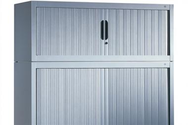 Aufsatzschrank H450xB1200xT420mm - 1 ST  1 OH m.Rollladen schwarzgrau