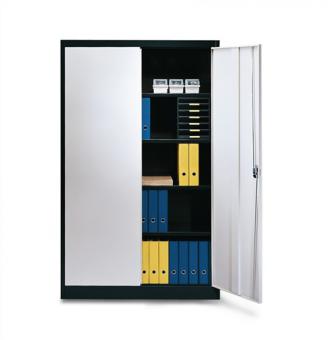 Flgeltrenschrank H1950xB1200xT420mm - 1 ST  lichtgrau/ultramarinblau 4 BD