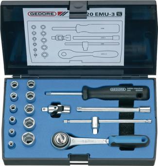 Steckschlsselsatz 20 EMU-3 - 1 ST  16-tlg.1/4 Zoll SW 4-13mm Z.72 6KT GEDORE