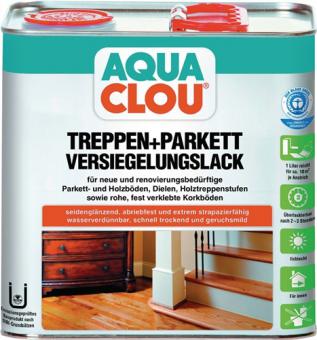 Treppen-/Parkettversiegelungslack - 7,5 L / 3 ST  L10 farblos seidenglanz 2,5l Dose CLOU