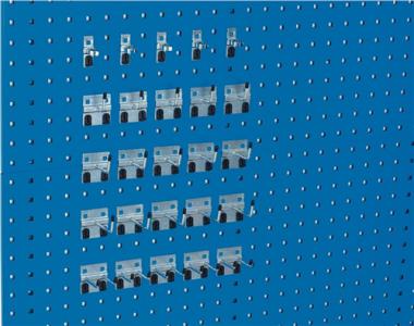 Werkzeughaltersortiment 25-tlg.verz.f.Lochplatten - 1 ST  15Hak./5Doppelh./5Klammern