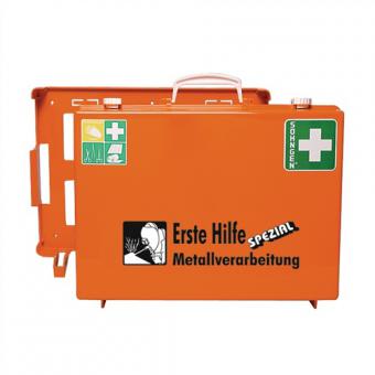Erste Hilfe Koffer Beruf SPEZIAL - 1 ST  Metallverarbeitung B400xH300xT150ca.mm orange