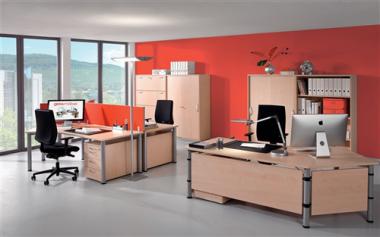 Schreibtisch Kosmo H680-800xB800xT800mm - 1 ST  Buchedekor ger.Form Rundrohr-Gestell