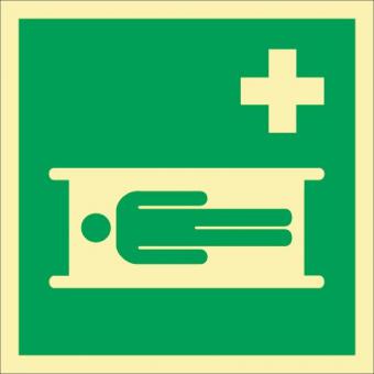 Rettungszeichen ASR A1.3/DIN EN - 1 ST  ISO 7010/DIN67510 L148xB148mm Krankentrage Folie