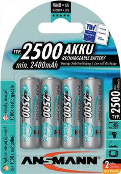 Akkuzelle maxE 1,2 V 2500 - 1 ST  mAh R6-AA-Mignon HR6 4 4St./Blister ANSMANN