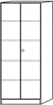 Schrank H2004xB800xT420mm - 1 ST  Buche 2 Tren Knaufgriff abschl.