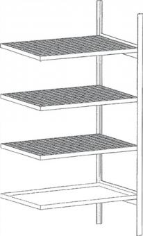 Kleingebinde-Regal B1000xT600xH2000mm - 1 ST  Anbauregal 3 Gitter- 1 Wannenboden