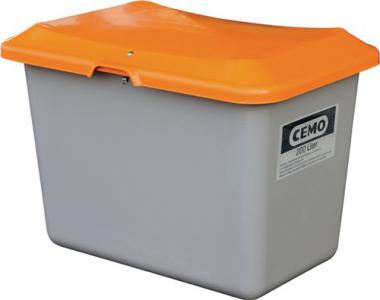 Streugutbehlter L890xB600xH640mm - 1 ST  200l GFK grau/orange o.Entnahmeffnung CEMO