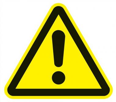 Warnzeichen ASR A1.3/DIN - 1 ST  EN ISO 7010 200mm Warnung vor Gefahrenstelle Folie