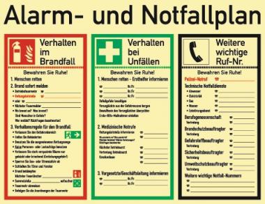 Alarm-/Notfallplan ASR A1.3/DIN - 1 ST  EN ISO 7010/DIN 67510 L620xB480mm Ku.