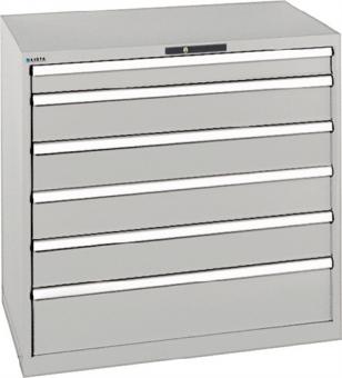 Schubladenschrank H1000xB1023xT725mm - 1 ST  grau 1x100,4x150,1x200mm Vollauszug,KeyLock