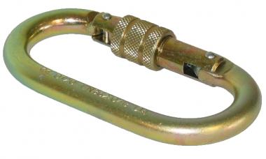 Karabiner aus Stahl 17mm - 1 Stk  Mindestbruchlast 25kN, Interlock und Schraubsicherung