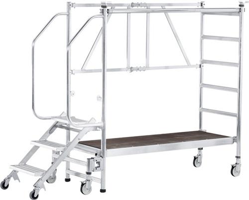 Jumbo Arbeitsplattform Alu/Holz 130x30 Cm - Klappbare Trittleiter Für Montage & Haushalt | 150kg Traglast