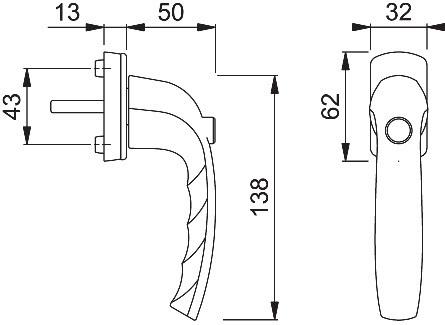 Fenstergriff NY 0810SV/U10 - 1 ST 