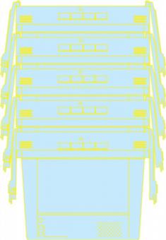 Mehrwegbehlter L410xB300xH190mm - 1 ST  blau m.Klappdeckel