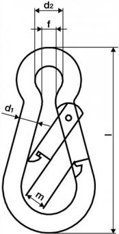 Karab.h.DIN 5299,Form C L.50mm - 100 ST  Drahtstrke 5mm Trgf.100kg ZN