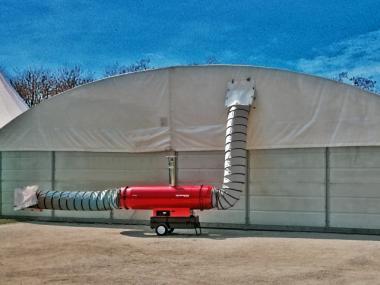 Phoen 110 lheizer mit Kaminabzug - 1 Stk  230 V / 80-110 kW, 5300 m/h, fahrbar