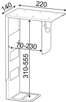 CPU-Halter Innen-B.70-230mm - 1 ST  Innen-H.310-555mm grau f.alle CPU-Gehuse