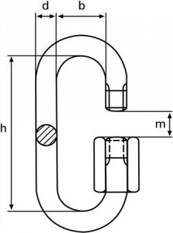 Kettenschnellverschluss Gr.6 - 100 ST  Innen-H.45mm ffnungs-W.7,5mm ZN