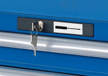 Schubladenschrank H1000xB1023xT725mm - 1 ST  blau 1x100,4x150,1x200mm Vollauszug,KeyLock