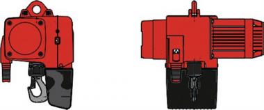 Elektrokettenzug Trgf.500 kg - 1 ST  Haupthub 4,5 m/min FEM Gruppe 2m Bgelaufhngung
