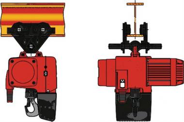 Elektrokettenzug Trgf.1600 - 1 ST  kg Haupthub 4 m/min FEM Gruppe 2m Handfahrwerk