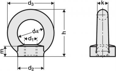 Ringmutter DIN 582 Gew.M8 - 50 ST  STA C15 ZN 50St./VE