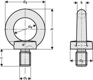 Ringschraube DIN 580 Gew.M10 - 50 ST  STA C15 ZN