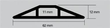 Kabelbrcken L1500xB62xH12mm - 1 ST  Ku.schwarz m.Doppelklebeband