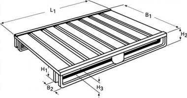 Flachpalette L1000xB800xH125mm - 1 ST  Trgf.2000kg 2 Kufen STA grau