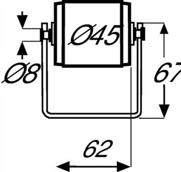 Rollenleiste schwer L.2400mm - 1 ST  Stahl-Zylinderrollen D.45mm Rollenteilung 96mm