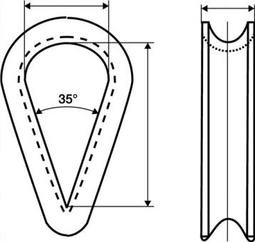 Kausche DIN 6899 Form B 12mm - 50 ST  Seil-Nenngre 11,0mm ZN m.tiefer Rille