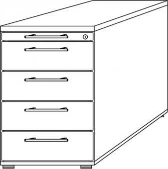 Standcontainer Belo H720-760xB428xT800mm - 1 ST  Buchedekor 4 Schubalden