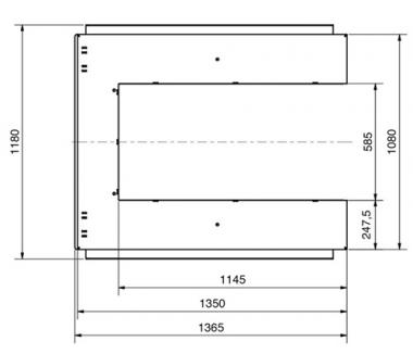 Flachformhubtisch U-Plattform - 1 ST  Trgf.1000 kg Hub 80-900mm Tisch L1350xB1080mm