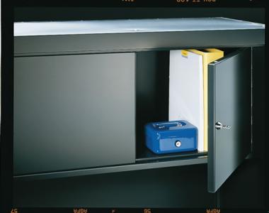 Flgeltrenschrank H1950xB950xT420mm - 1 ST  lichtgrau/ultramarinblau 3 BD Schliefach