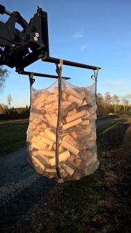 Big Bag für Brennholz 1.5m³, 5-seitig belüftet - 5 Stk  100x100x150cm; mit 4x2 Halteschlaufen+ 2 unten