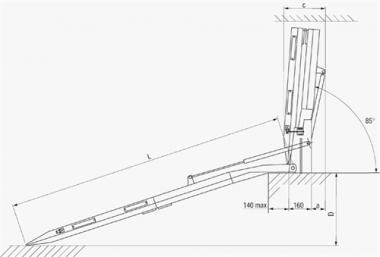 Auffahrrampe Alu.L2400xB1000mm - 1 ST  450 kg