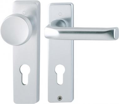 Kurzschildgarnitur London 54/227K/202KP/AP/113 - 1 ST  Alu.F2 PZ eck.Wechselgrt.HOPPE