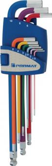 Winkelschraubendrehersatz 9-tlg.Ku.-Halter - 1 ST  SW 1,5-10mm lang, Kugelkopf PROMAT