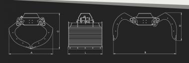 Zweischalengreifer CLA-SR 403 offen, ICM - 1 ST  Greifkraft: 2500 daN, �ffnungsw. 1272 mm