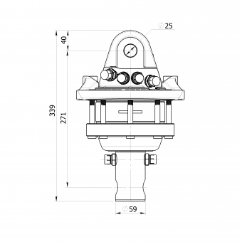 Formiko Rotator FHR4.500L - 1 Stk  4,5 to. Wellenrotator, 59mm Welle, 30mm Bohrung